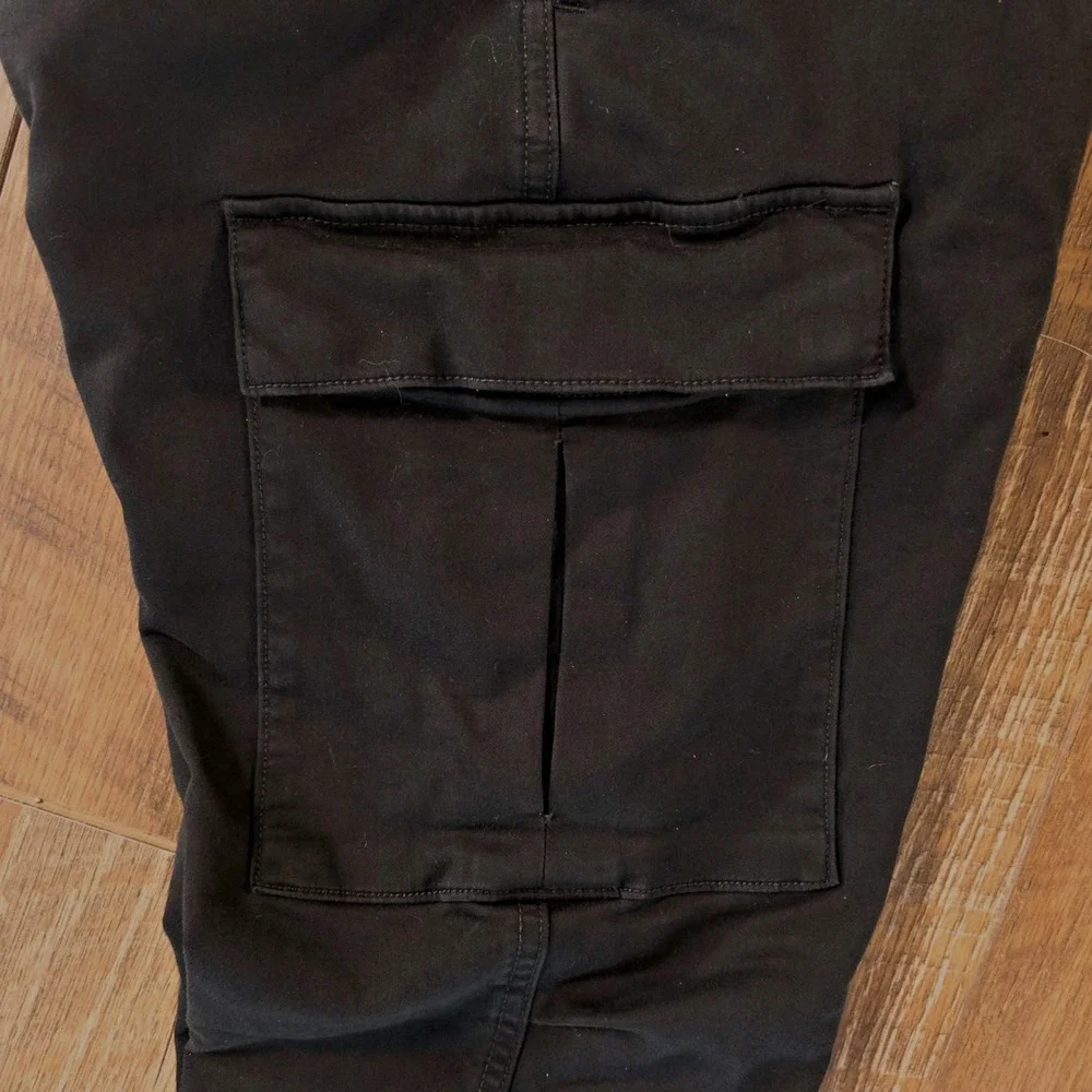 Polo Ralph Lauren Utility Cargo Pants Mens 33x28 Black Slim Tapered Drawcord